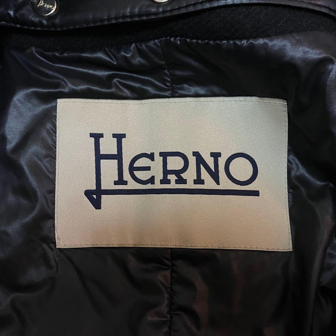 ヘルノ レイヤードダウン コンビ コート コクーン 2way ブラック