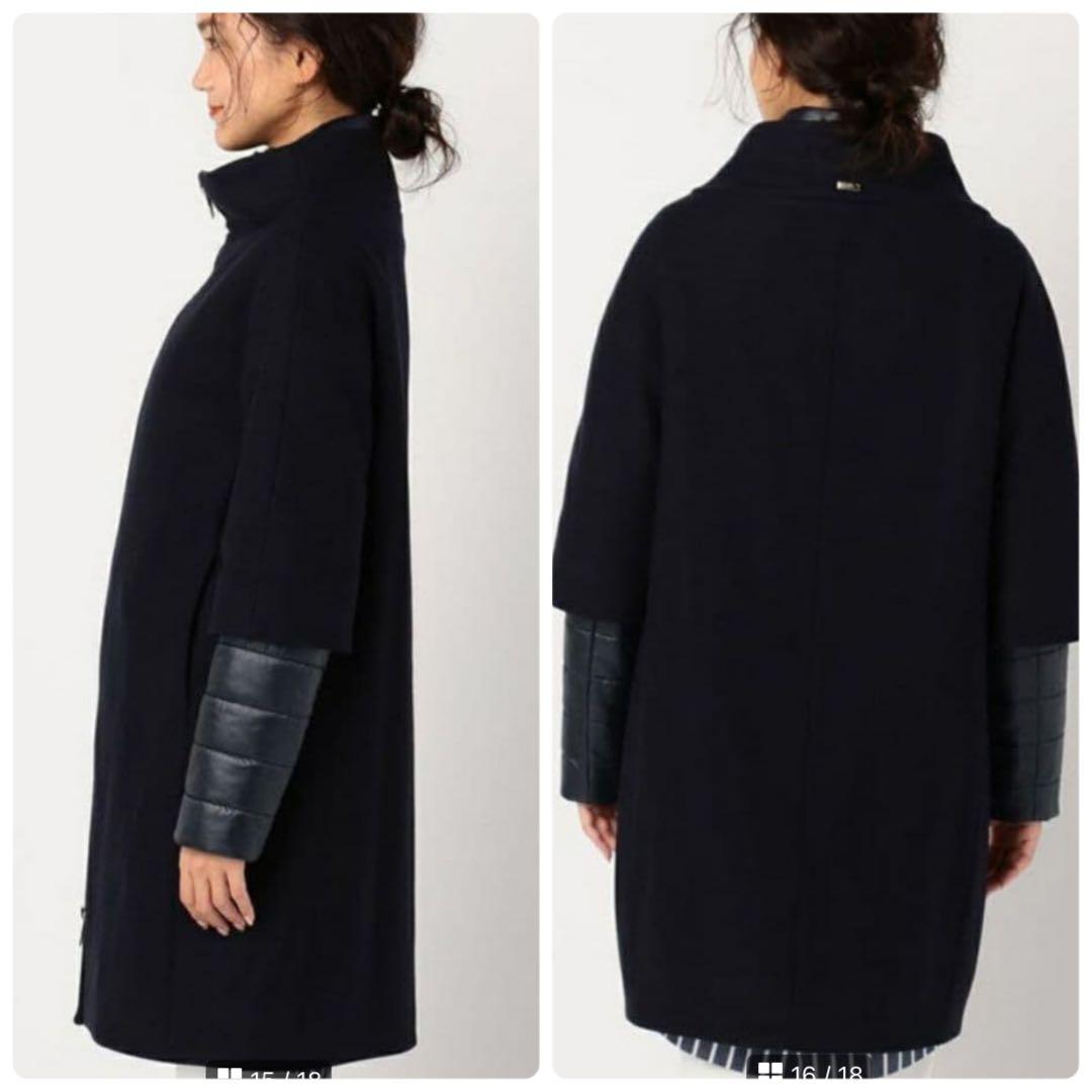 ヘルノ レイヤードダウン コンビ コート コクーン 2way ブラック