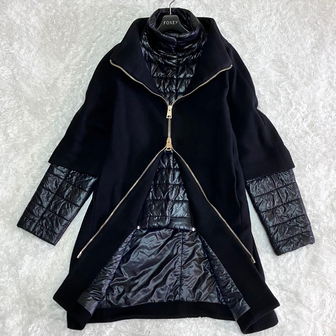 ヘルノ レイヤードダウン コンビ コート コクーン 2way ブラック