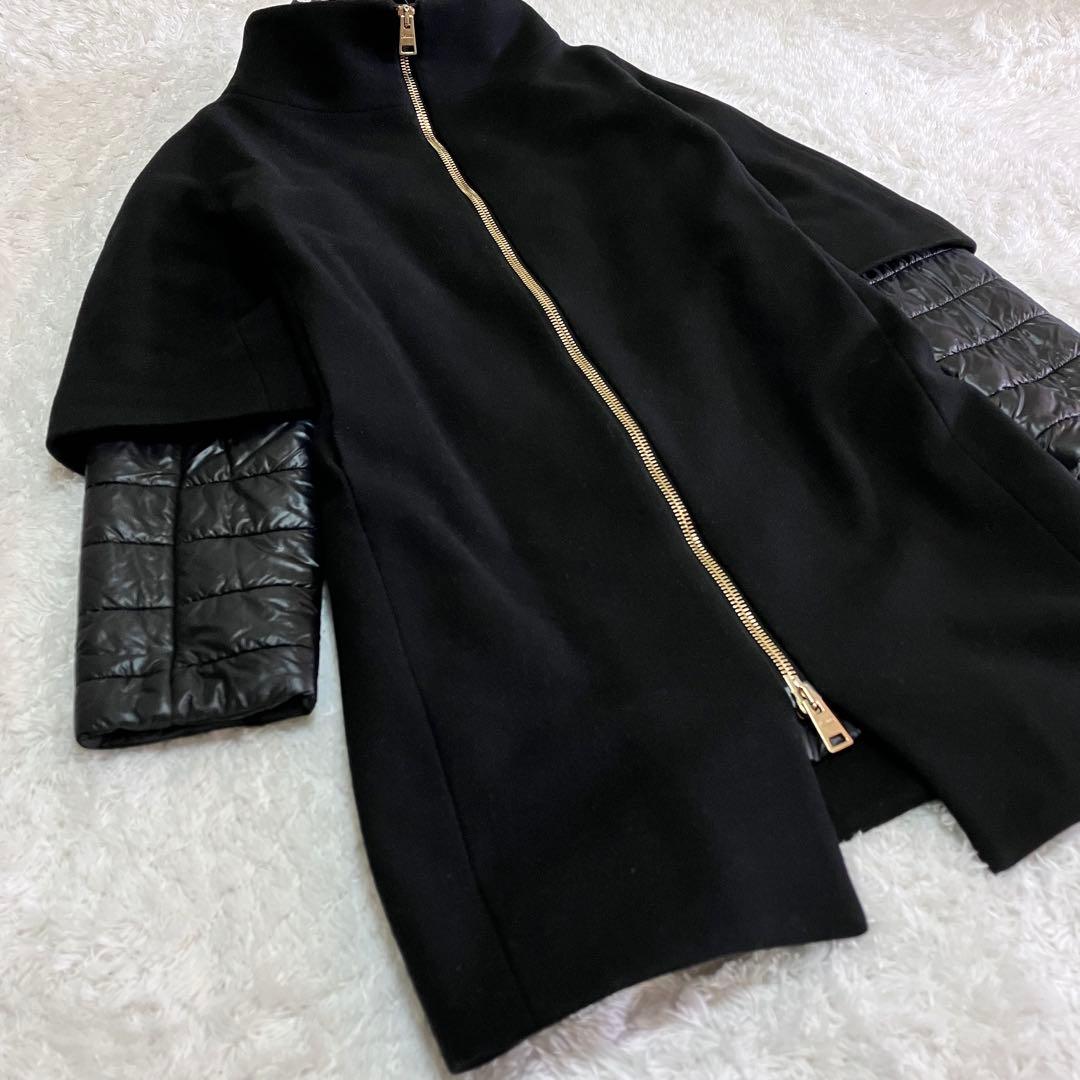 ヘルノ レイヤードダウン コンビ コート コクーン 2way ブラック