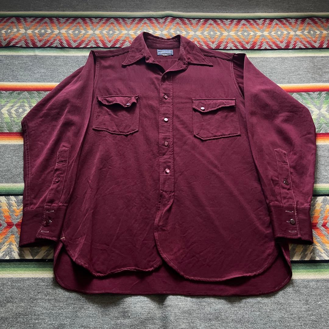 40s ペンドルトン ウール ギャバジン シャツ /ボードシャツ 50s 60s