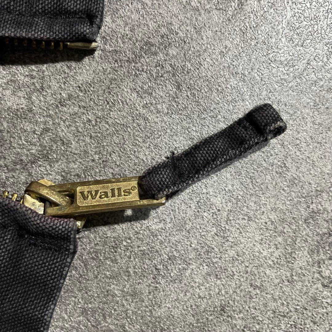 90'sWallsウォールズ ダック地アクティブジャケット裏地ボア黒フェードXL