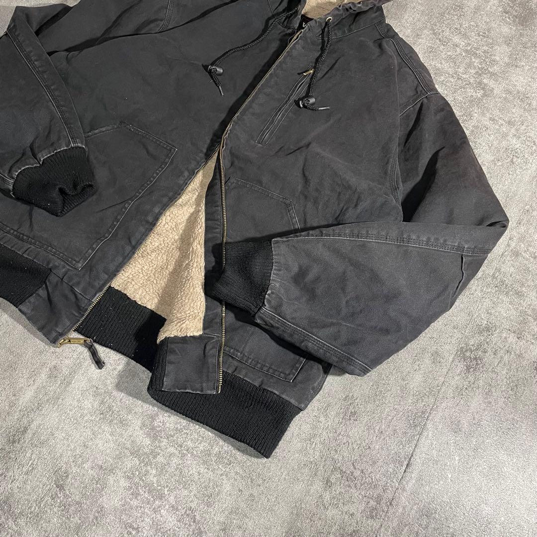 90'sWallsウォールズ ダック地アクティブジャケット裏地ボア黒フェードXL