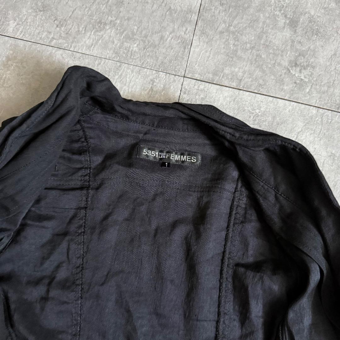 5351POURLESFEMMESミリタリージャケット黒ダブルジップy2k