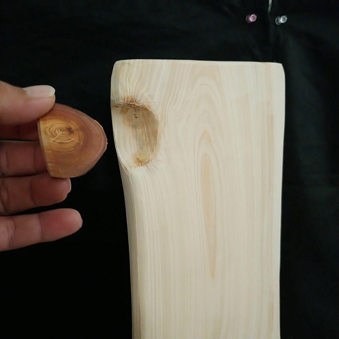 丸太椅子　ヒノキ　背もたれ付き