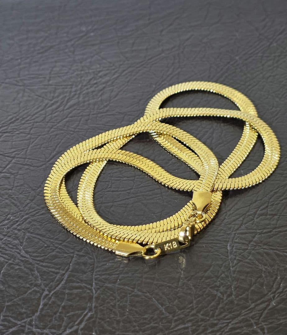 スネークチェーン60cm k18刻印あり　ゴールドフィルド加工