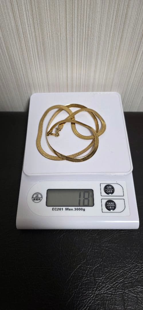 スネークチェーン60cm k18刻印あり　ゴールドフィルド加工