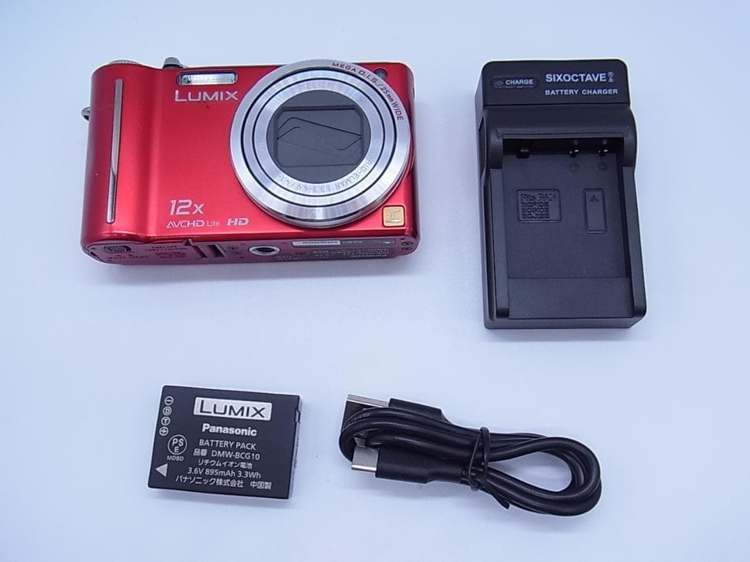 Panasonic LUMIX DMC-TZ7 レッド　デジカメ　動作確認済