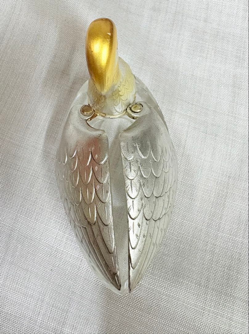 銀製　鴛鴦 オシドリ　ガラス製 置物 ケース入り