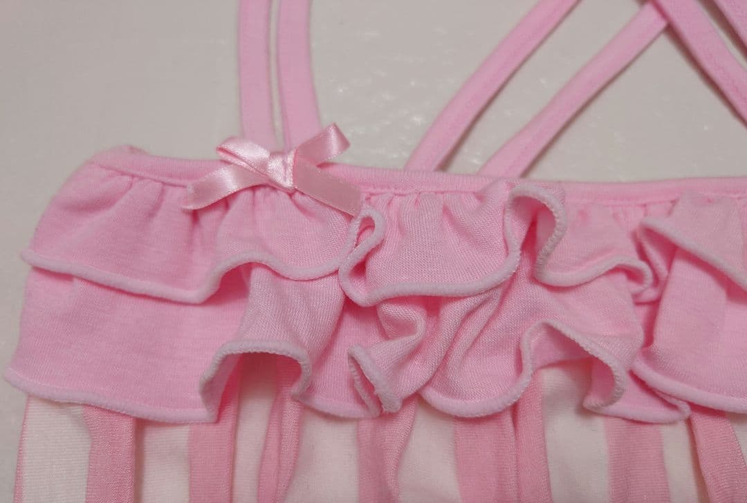 LIZLISA TRARA 希少 ピンクストライプ フリルキャミソール