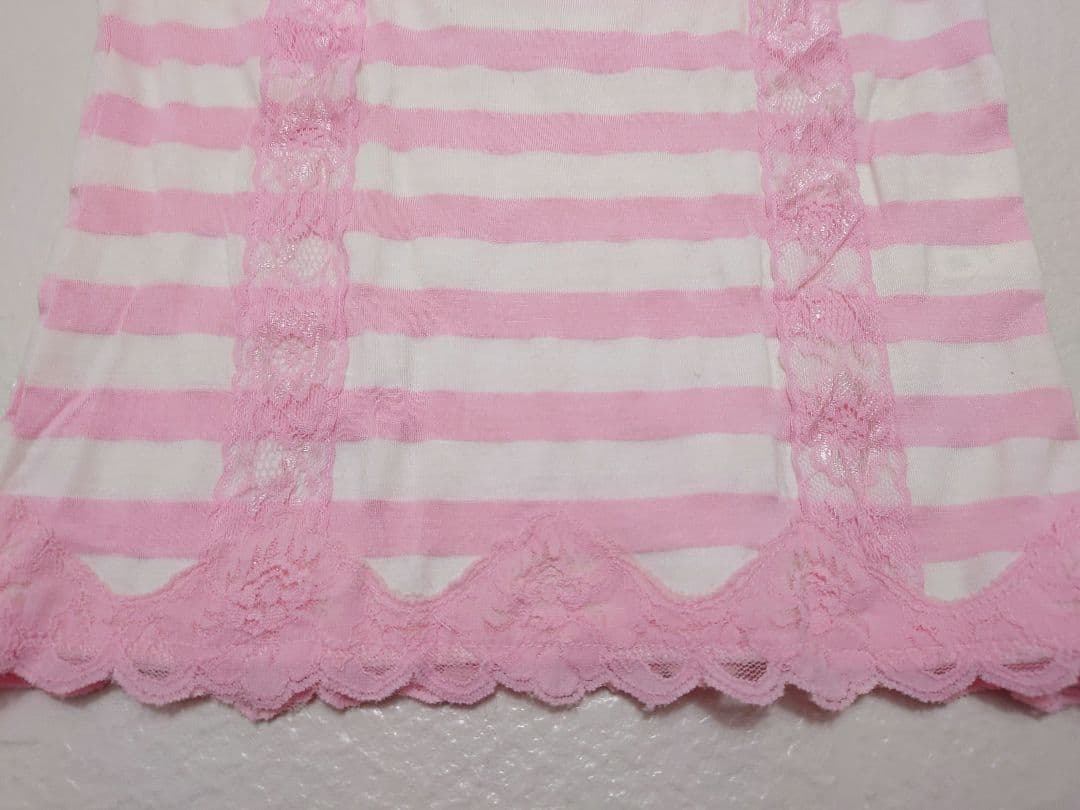 LIZLISA TRARA 希少 ピンクストライプ フリルキャミソール