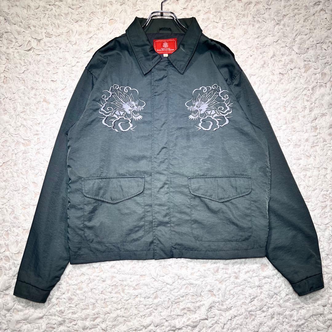 『希少』　 アヴィレックス　ベトジャン　ナイロンツイル　A-2 グレー　【L】