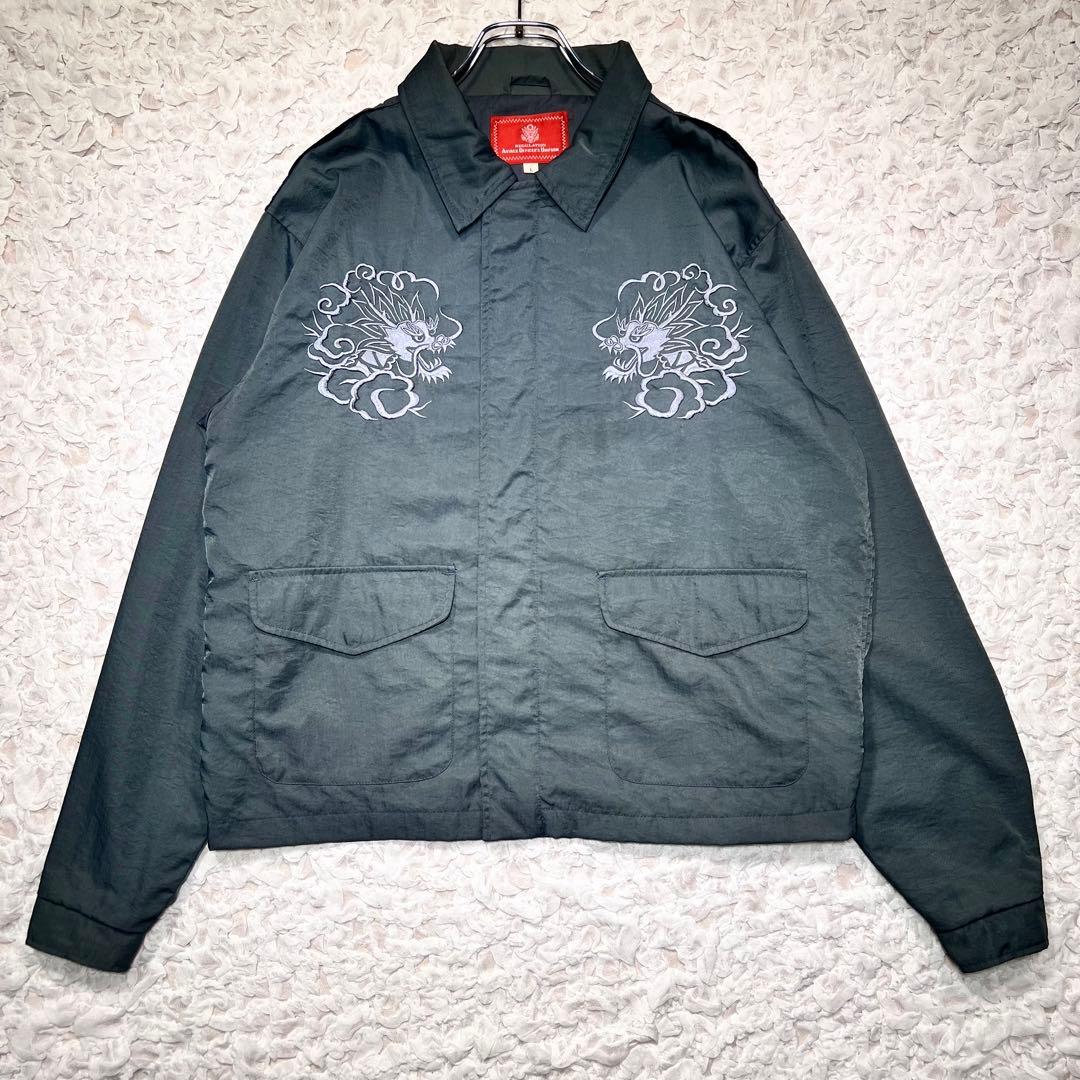 『希少』　 アヴィレックス　ベトジャン　ナイロンツイル　A-2 グレー　【L】