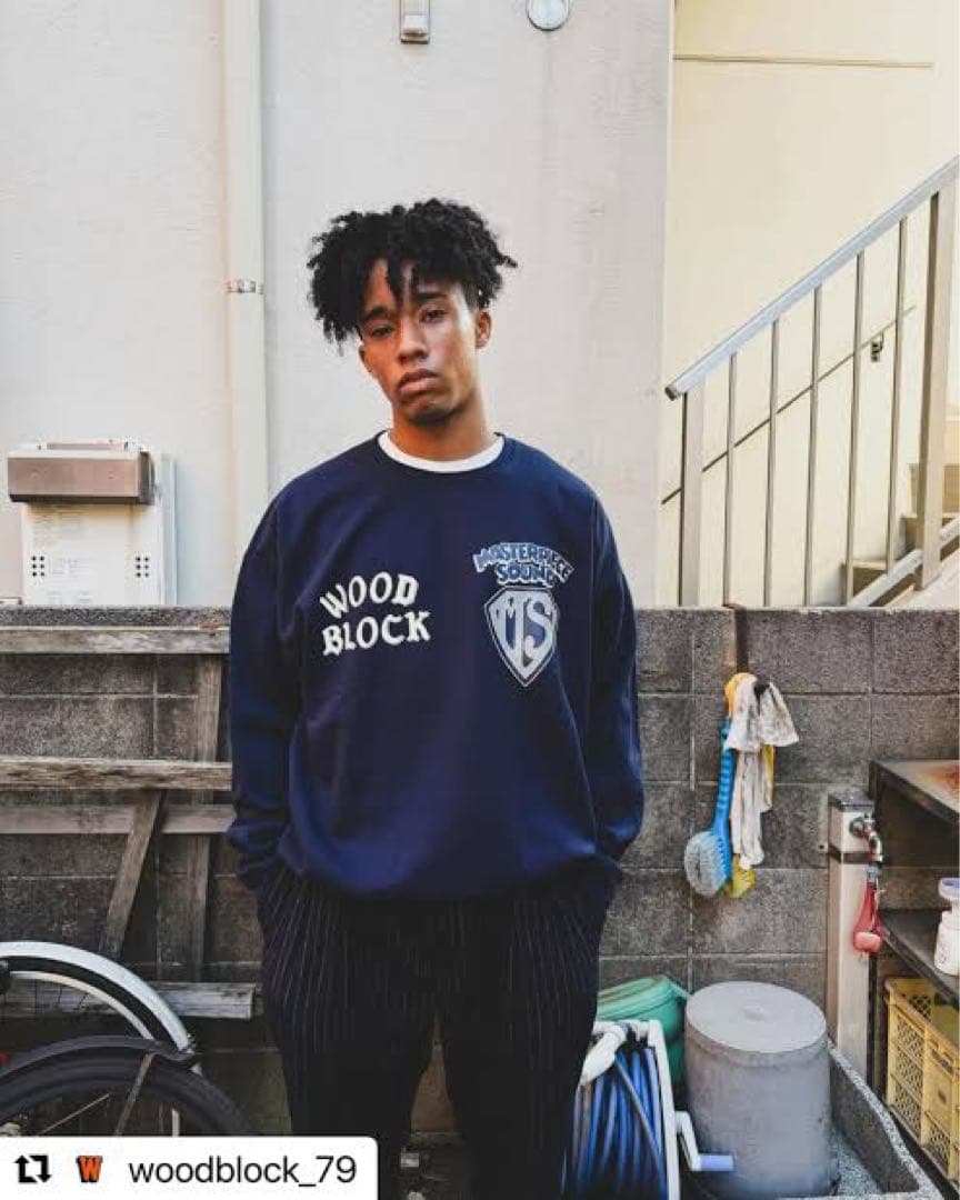 完売 MASTERPIECE SOUND ×WOOD BLOCK トレーナー L