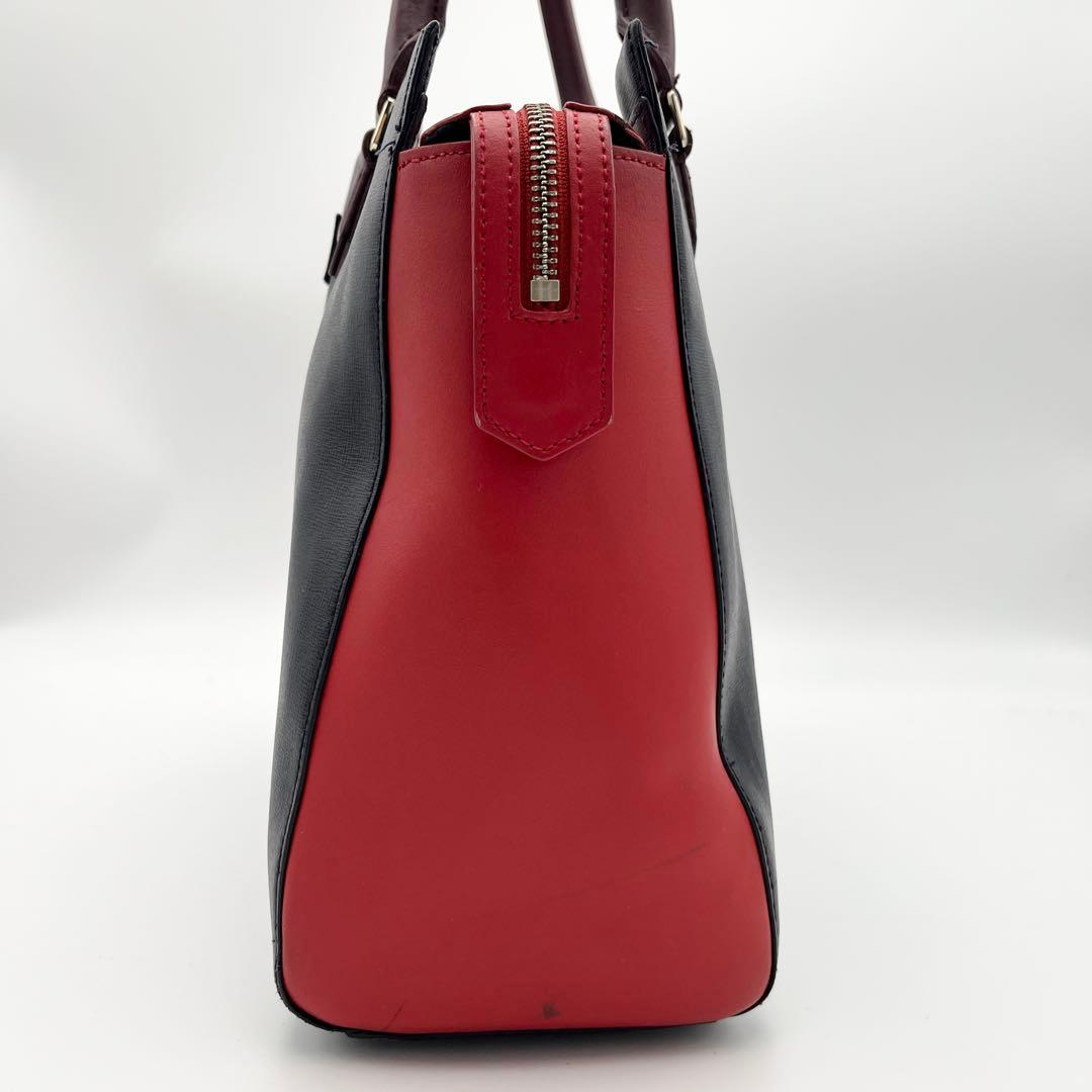 ポールスミス A4◎ カラーブロック トートバッグ レザー ネイビー レッド