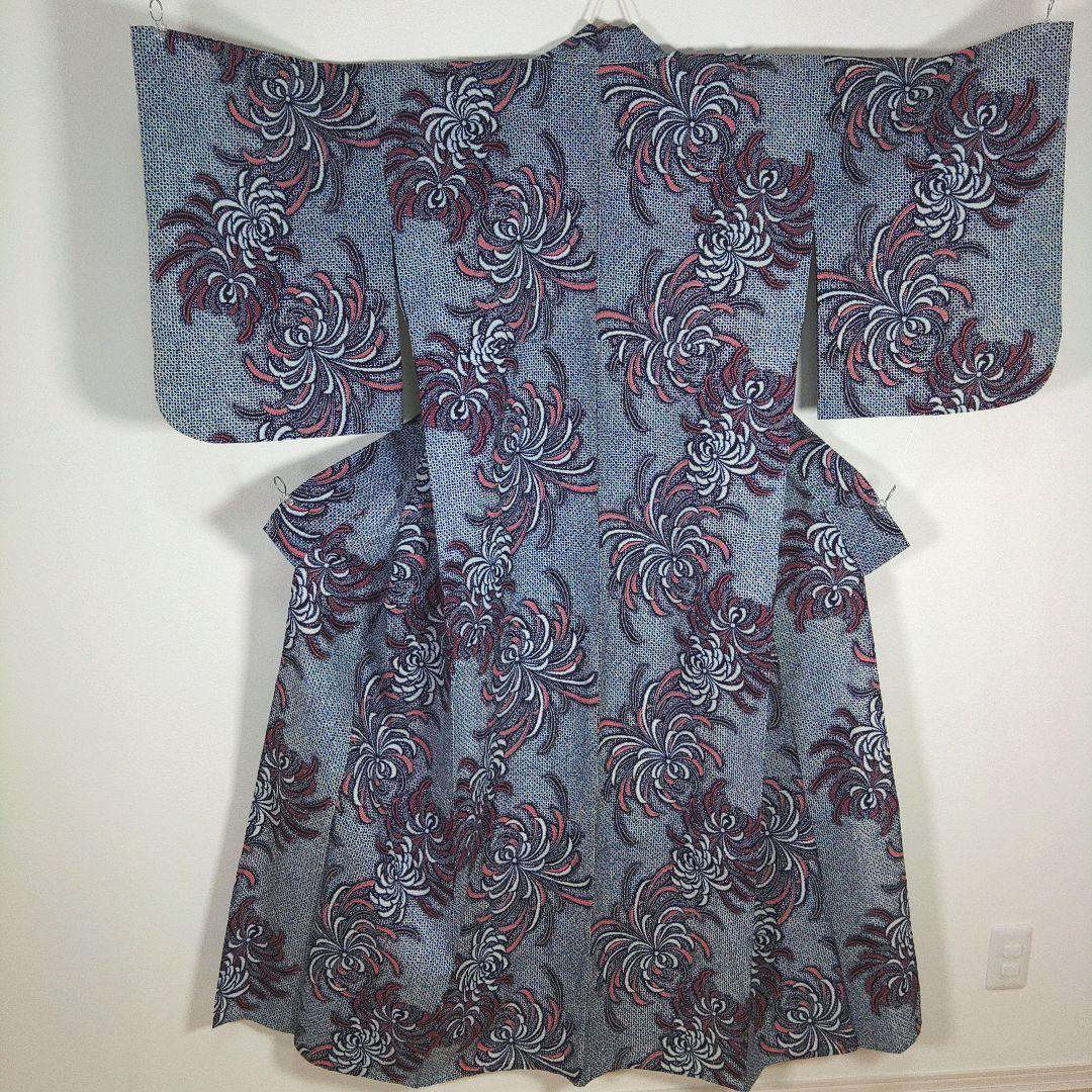 レトロ　レディース　浴衣　セット　身丈150cm　絞り柄　リップル　花柄　半幅帯