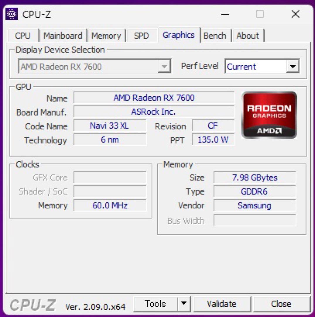 【ASRock】 RADEON RX7600 8GB CHALLENGER