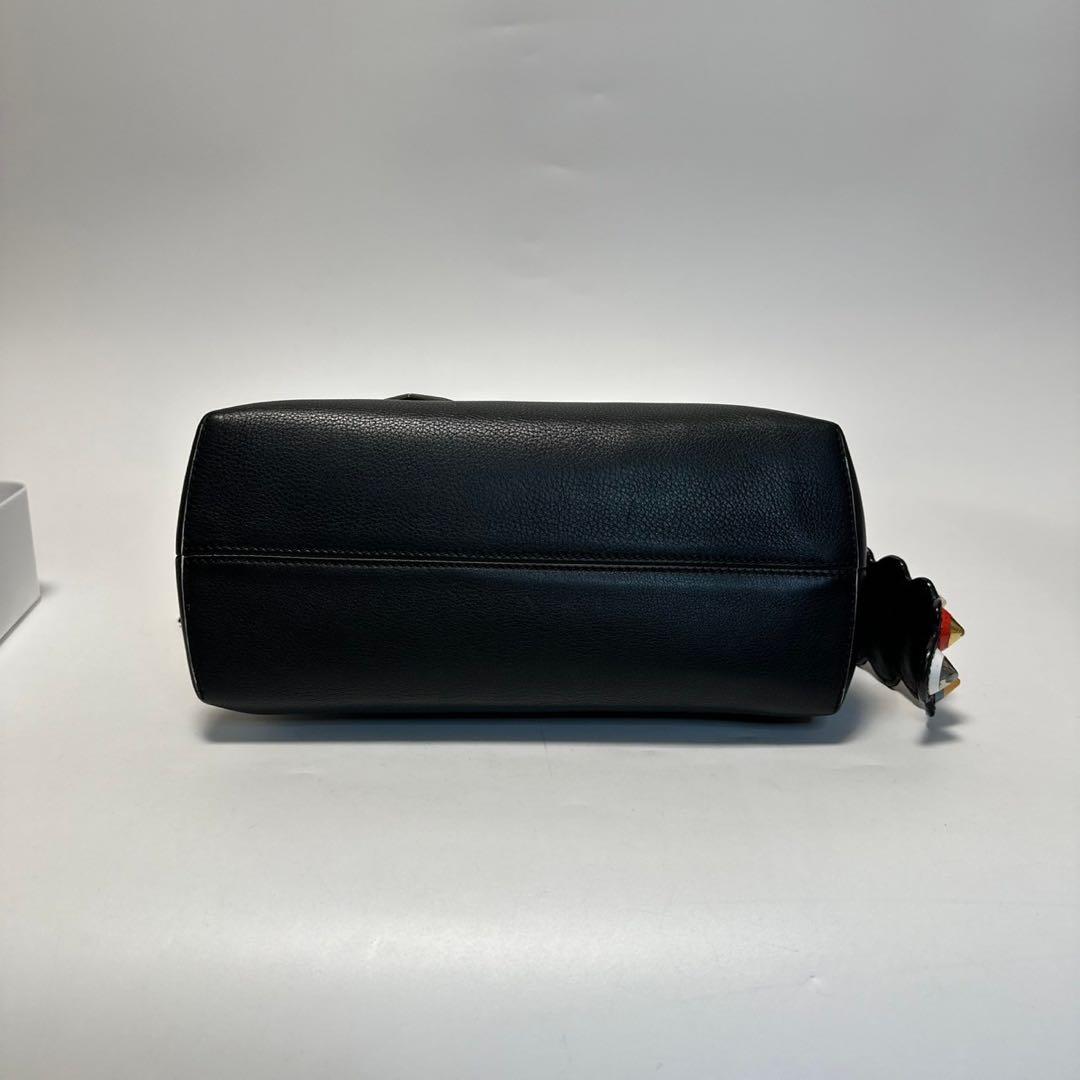 k96【美品】保存袋付　フェンディ　ビジュー　黒　バイザウェイミディアムハンド.