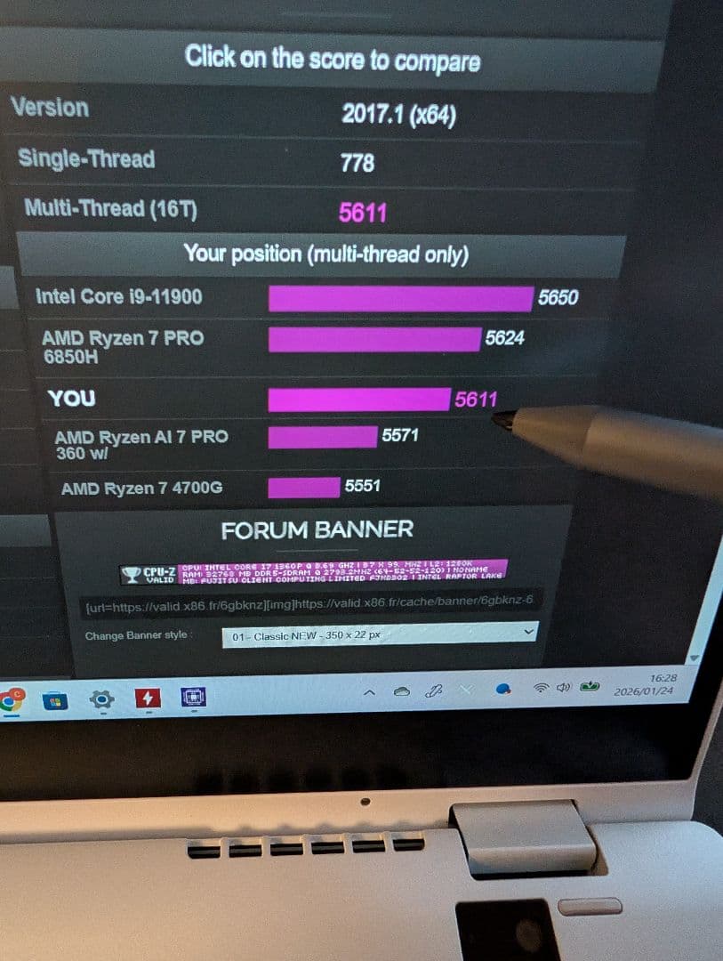 WU3/H2 i7-1360P 32GB 1T 2in1 AC付き