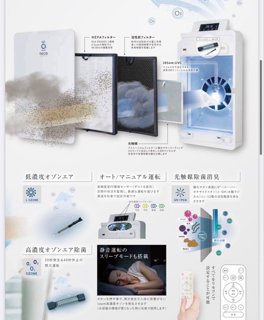 Teco タムラテコ 空気清浄機 BT-180H 新品未使用品 K127