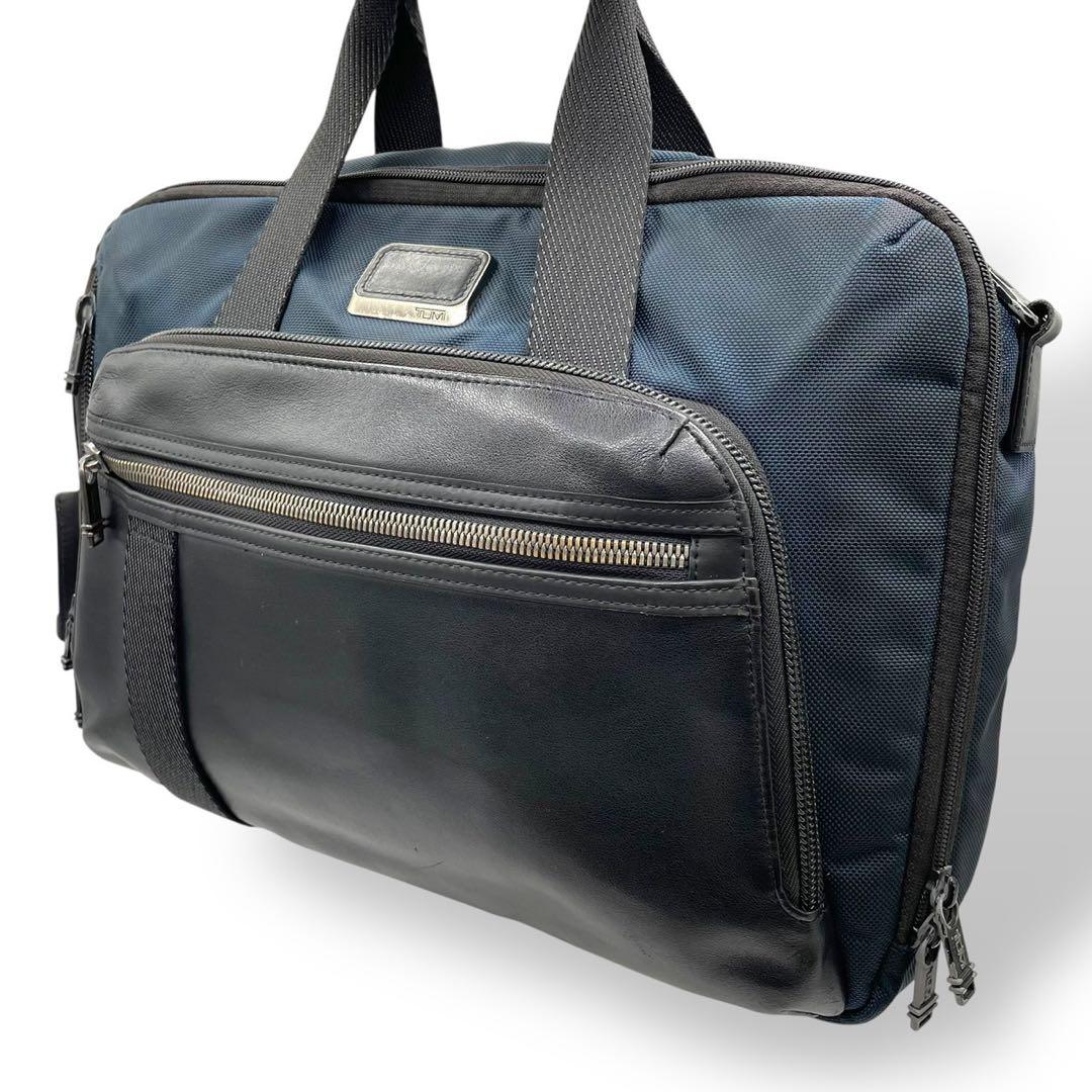 美品　トゥミ　3way ビジネスバッグ　ブラボー　マウンテン　レザー　ネイビー