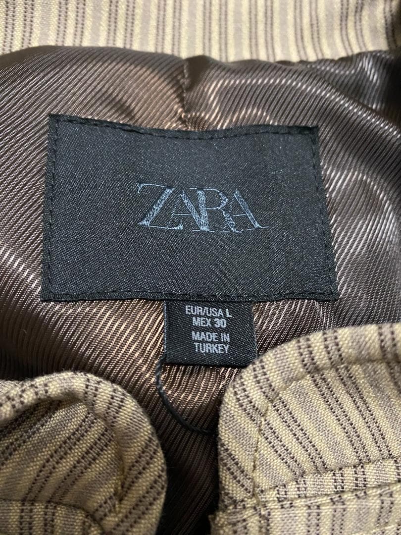 ZARA ストライプ柄フィットブレザー L