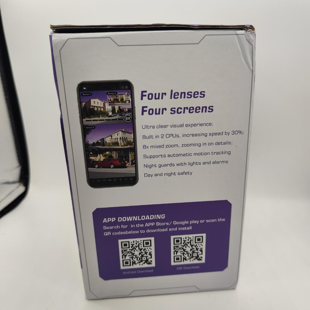 トリプルレンズ 屋外監視カメラ 3-in-1カメラ 360°パン/チルト自動追跡