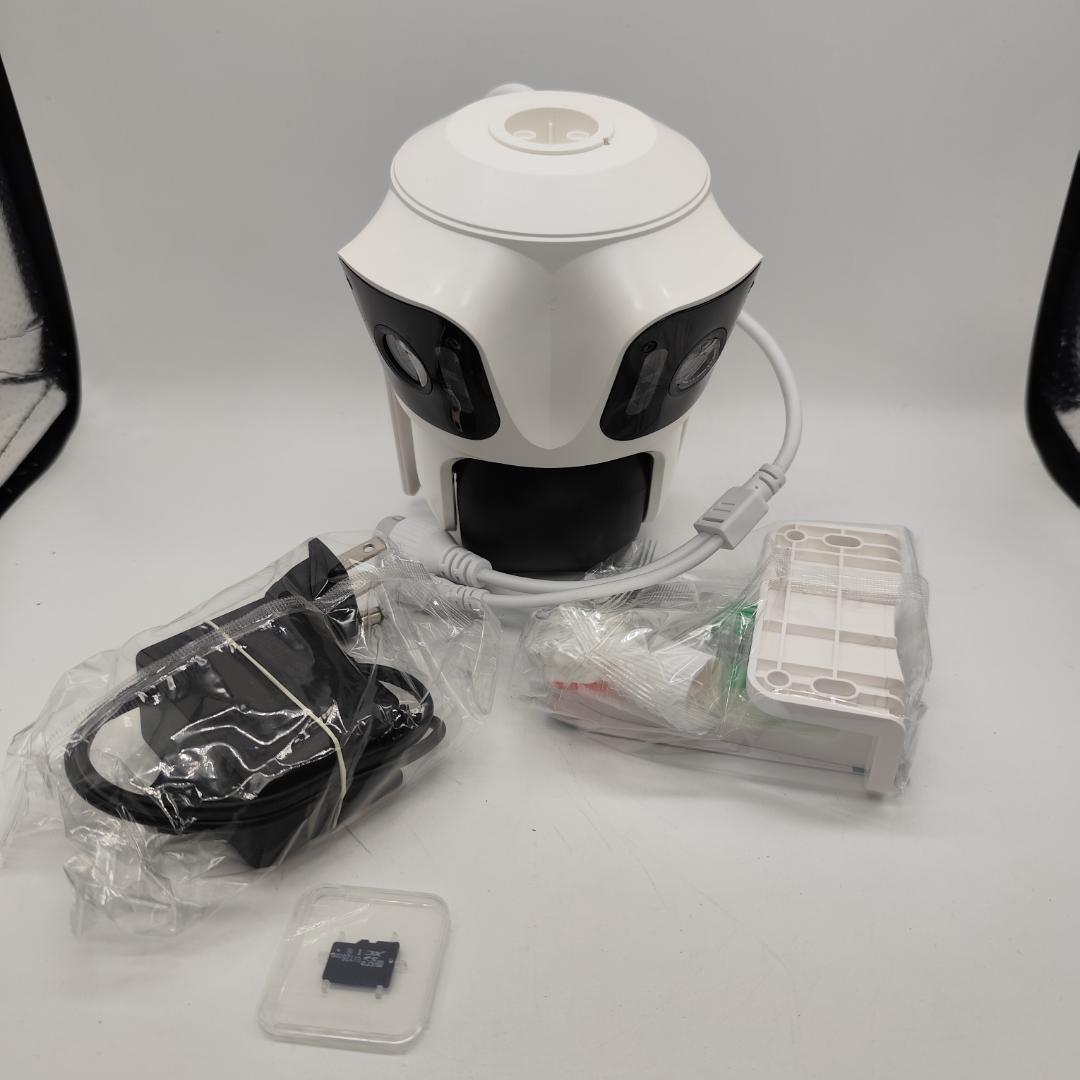 トリプルレンズ 屋外監視カメラ 3-in-1カメラ 360°パン/チルト自動追跡