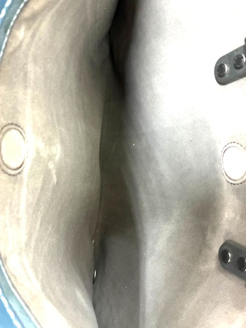 H7-196 コーチ レザー ビジネスバッグ ブルー 11104 (使用感あり)