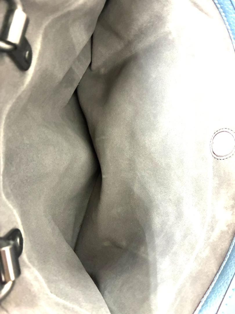 H7-196 コーチ レザー ビジネスバッグ ブルー 11104 (使用感あり)