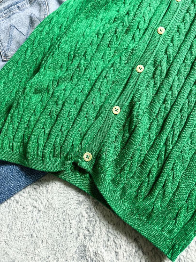 【umii908】45R コットン100% ケーブルニットカーディガン 2