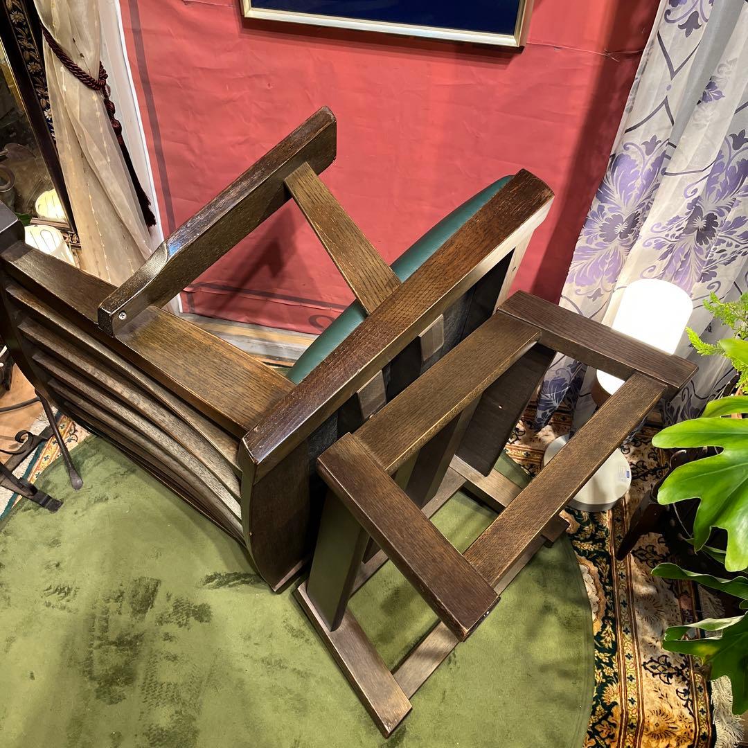 L１　飛騨　IBATA ヴィンテージ ローチェア　和風　チェア　肘付き