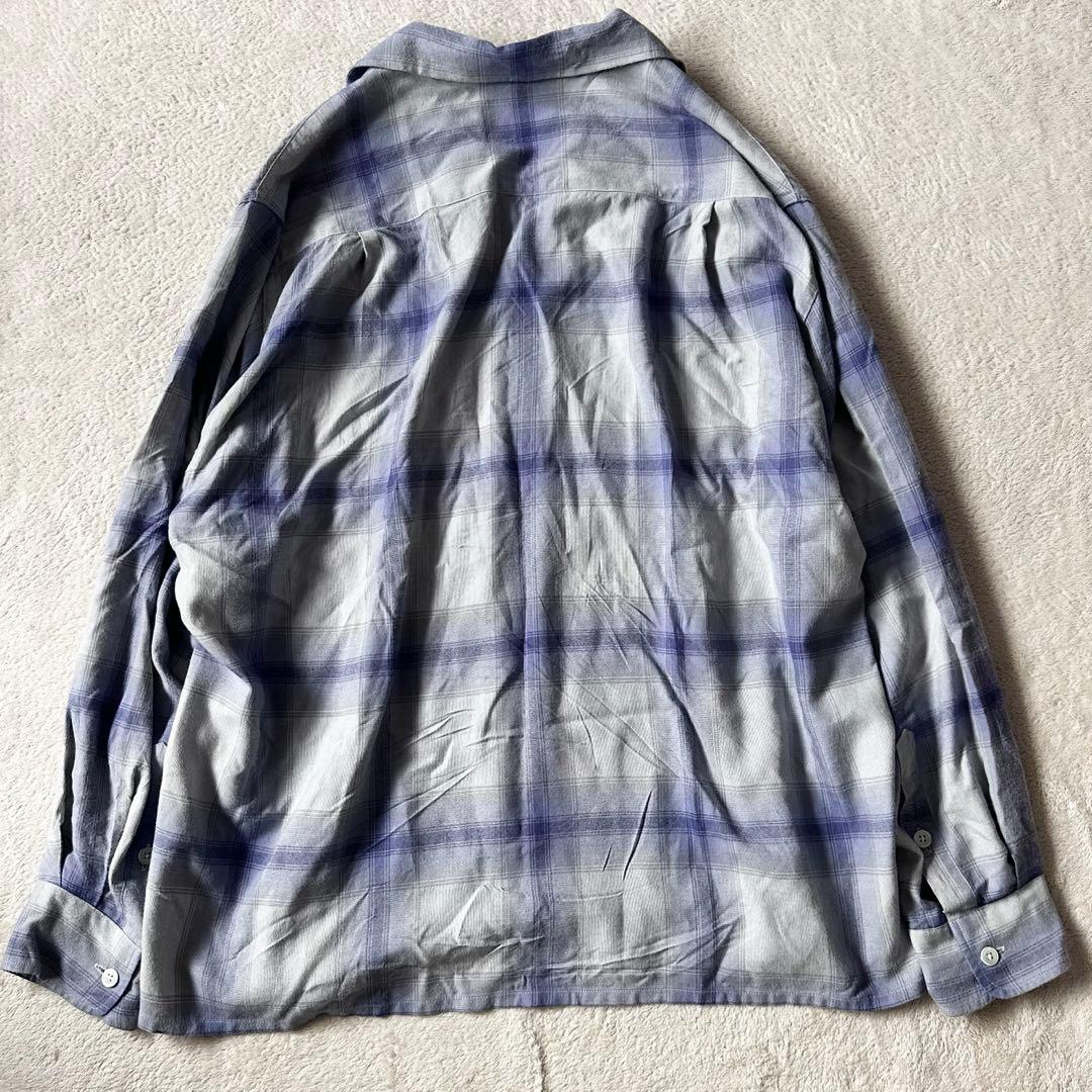 べ*様 23SS ワコマリア オープンカラーシャツ メンズ オンブレチェック L