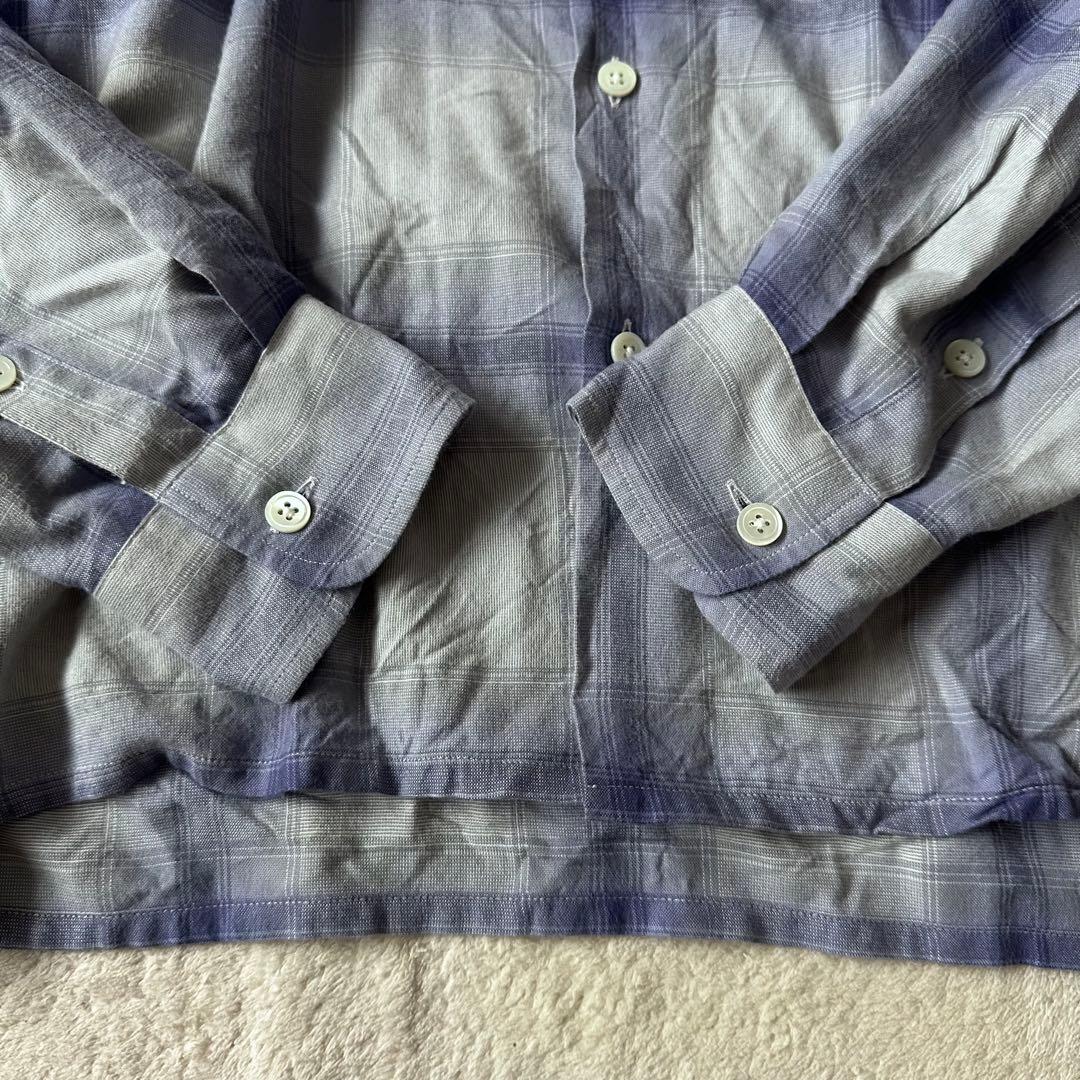 べ*様 23SS ワコマリア オープンカラーシャツ メンズ オンブレチェック L