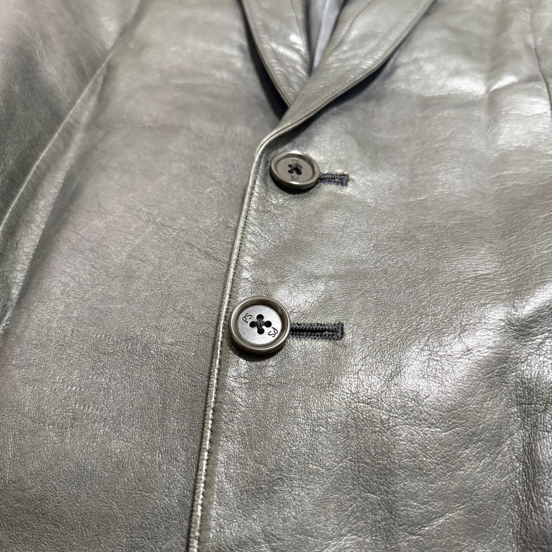 Paul Smith ラムレザー　テーラードジャケット　シングル　2b オリーブ