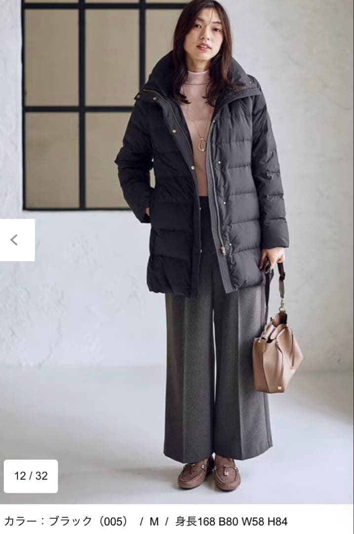 anyFAM【フード取り外し可能】楽映えリッチロング丈ダウン　ブラック M