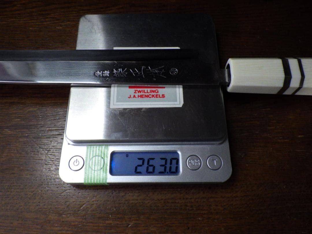 正本★柳刃刺身包丁・水焼★人工象牙八角柄★鞘付属★