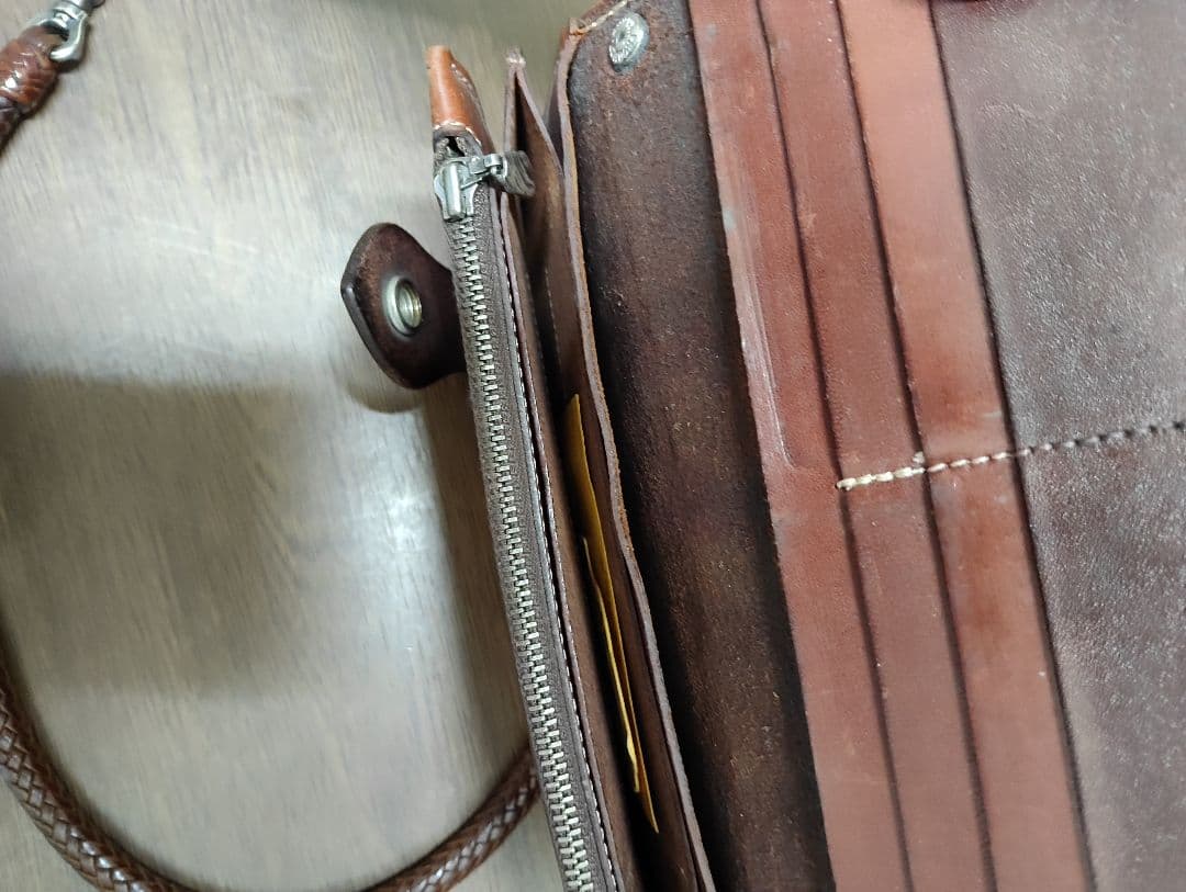 FUNNY　バーガンディ　長財布 ライダースウォレット　ウォレットロープセット