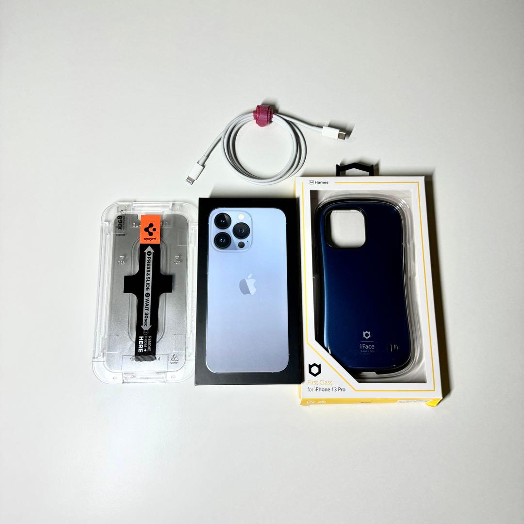 iPhone 13 Pro 128GB シエラブルー SIMフリー ケース付2個