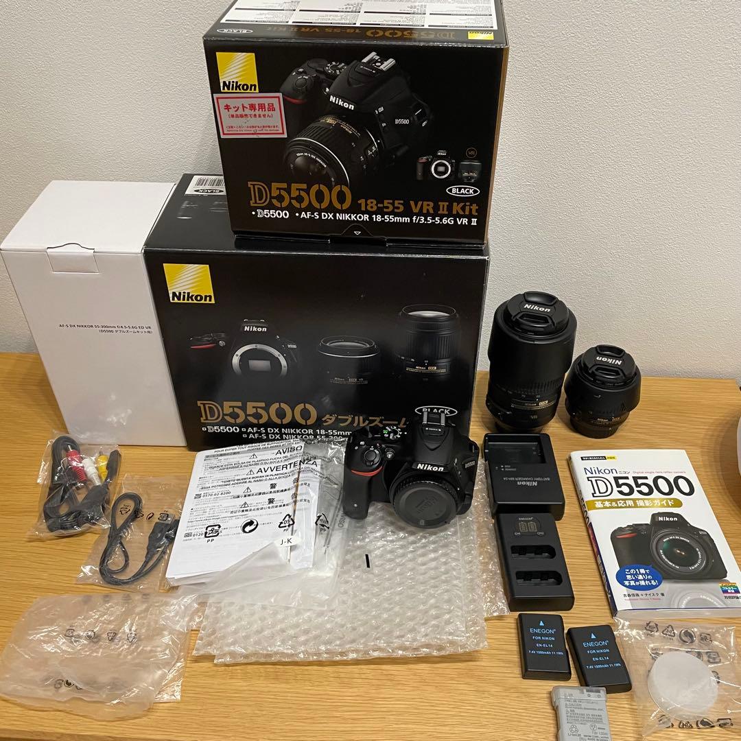 NIKON D5500 ショット数7,660枚 ダブルズームキット美品