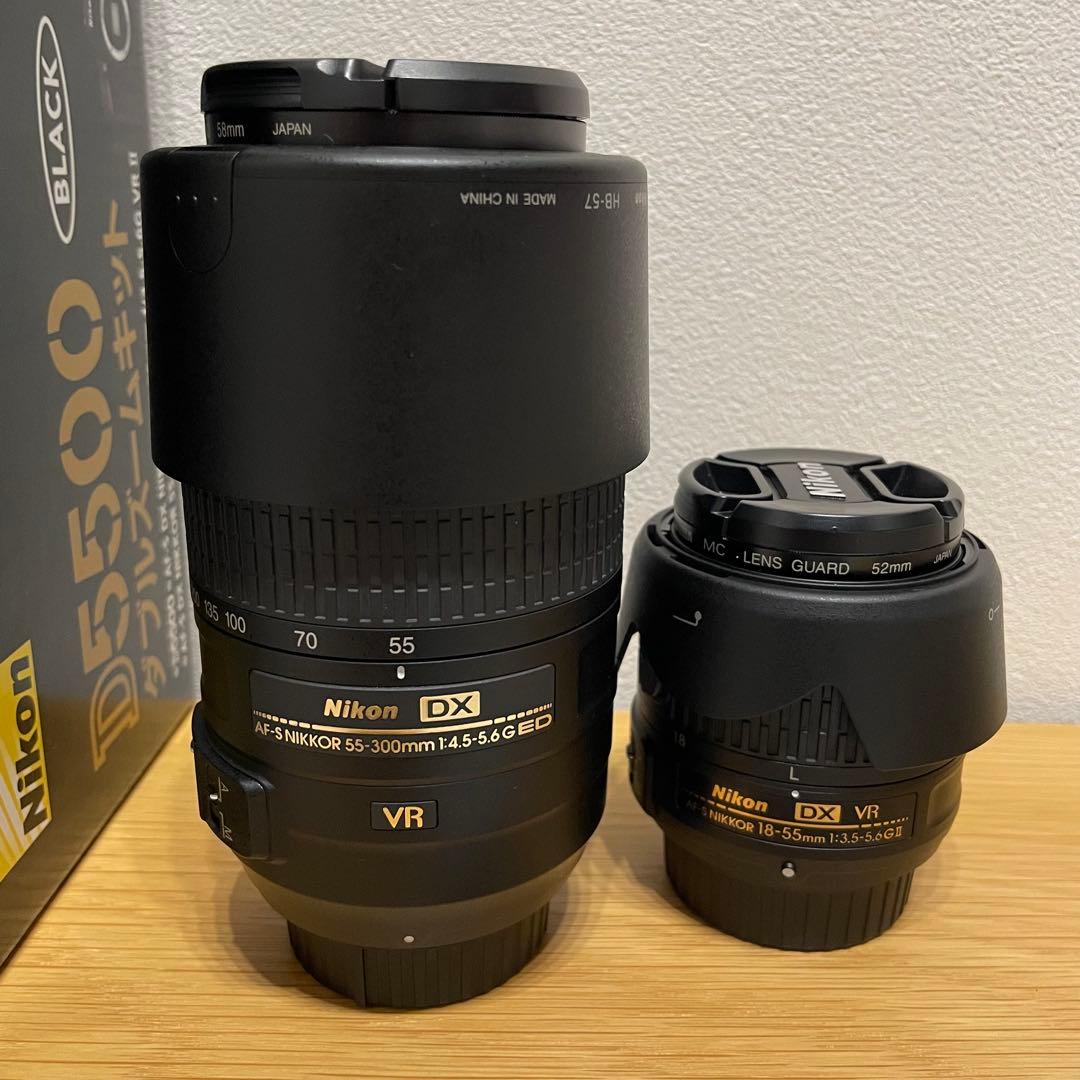 NIKON D5500 ショット数7,660枚 ダブルズームキット美品