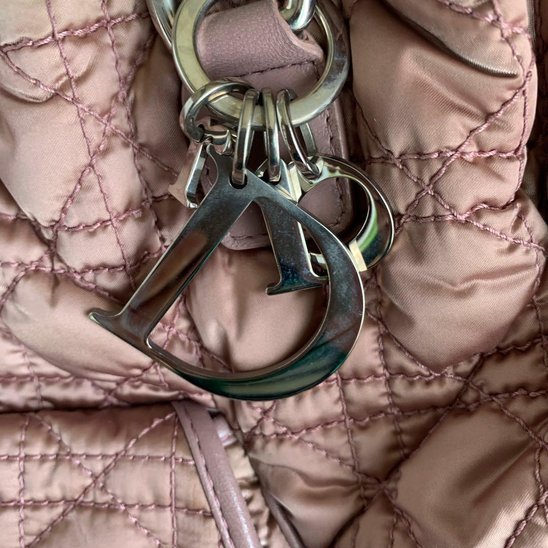 Dior ピンク ナイロン マザーズバッグ　　　少し汚れがあり