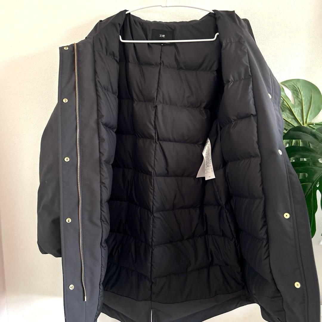 美品！【23区】撥水加工 ミリタリー フーデット ダウンコート M グレー