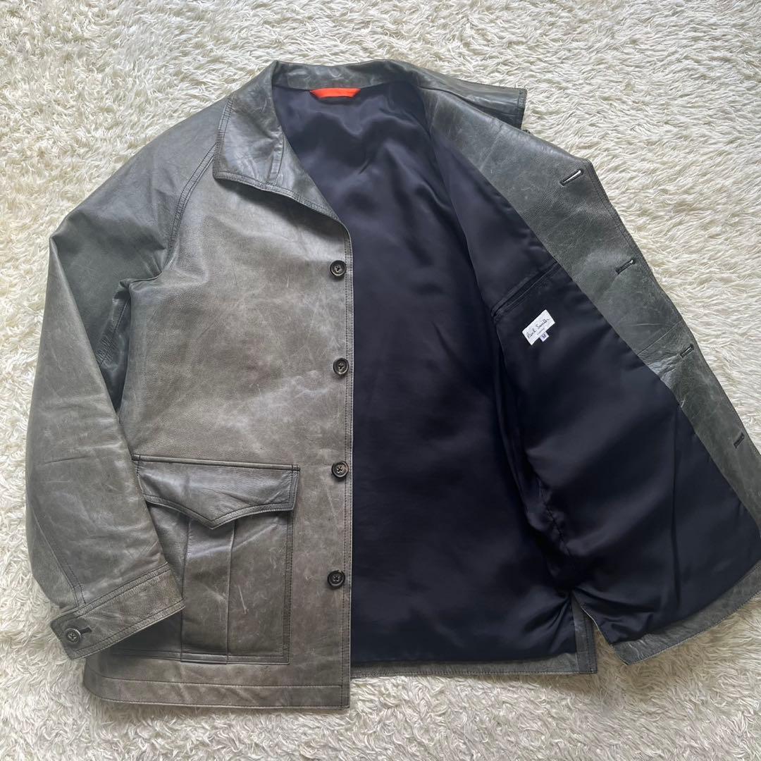 ポールスミス Paul Smith レザージャケット 羊革 ラムレザー Mサイズ