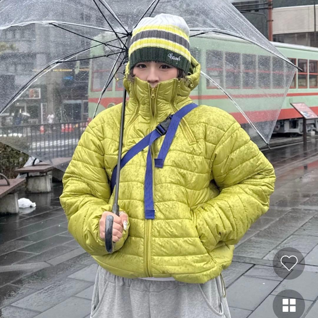 中綿ジャケット　ライムグリーン nugu