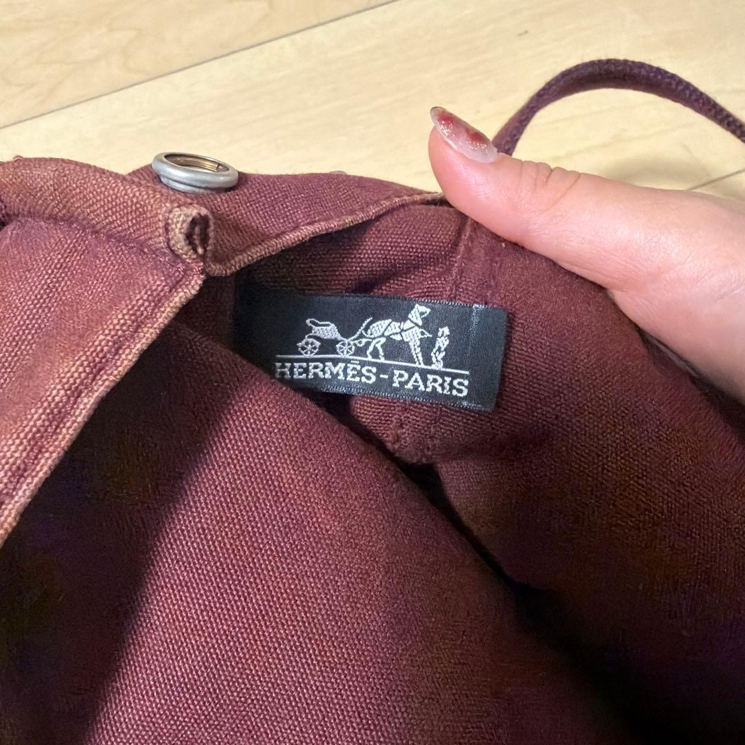 エルメス フールトゥ トートバッグ キャンバス レザー