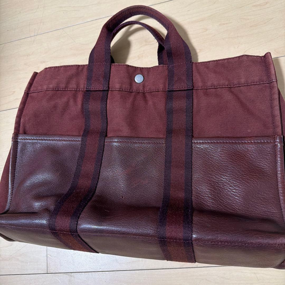 エルメス フールトゥ トートバッグ キャンバス レザー