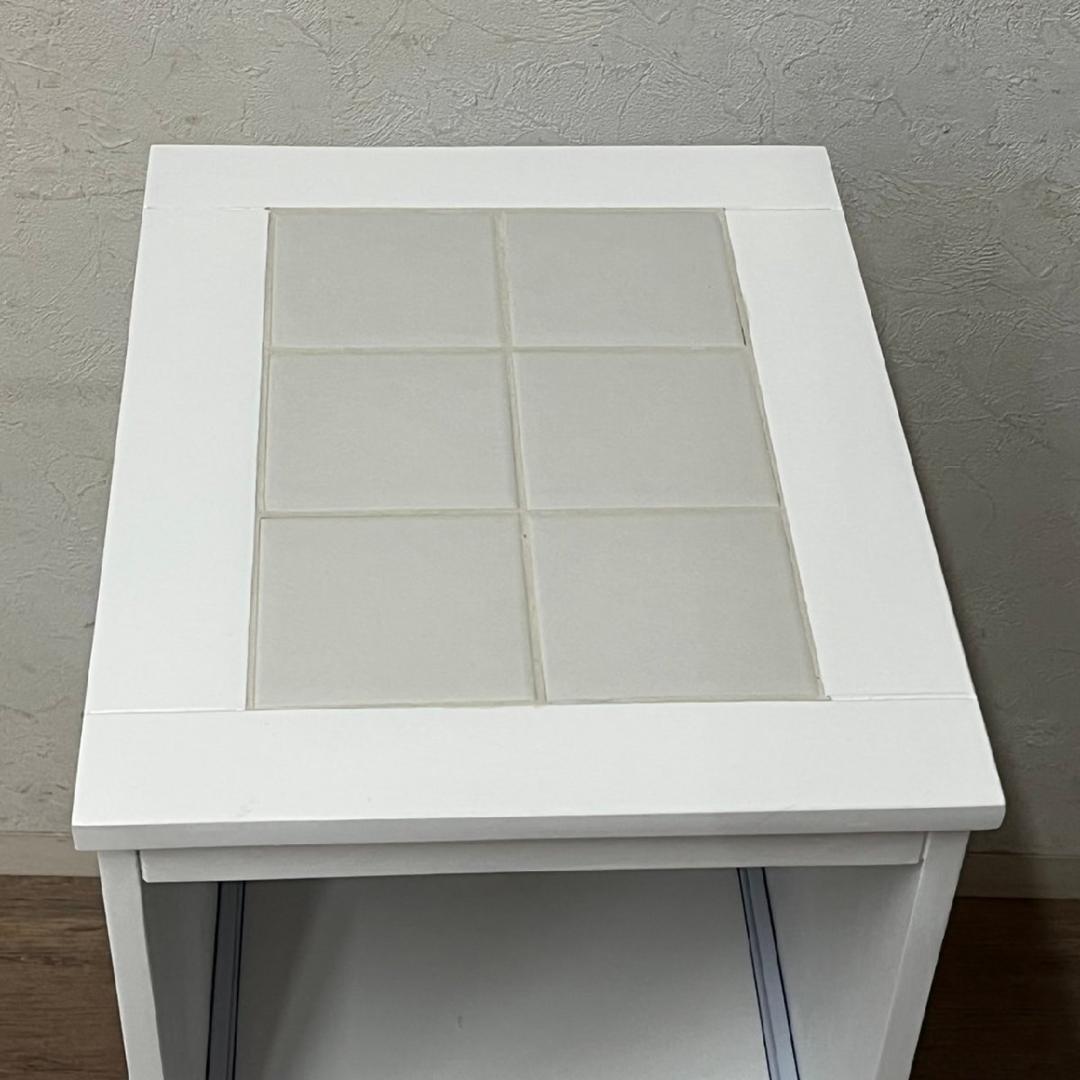 【新品・未使用】　炊飯器ラック　キッチンワゴン　スライドレール　天板タイル