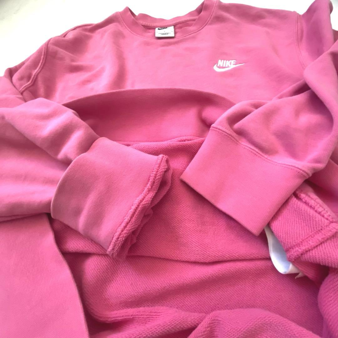 NIKE ナイキ スウェット 古着　ピンク 刺繍ロゴ ワンポイント トレーナー