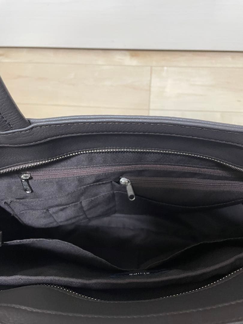 SHIPS スマートレザートートバッグ ブラウン